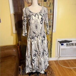 Floral Black and White Dress